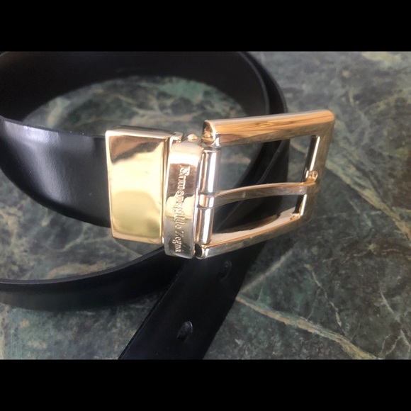 s-l400.jpg Ermenegildo Zegna Black leather Men’s Belt, Good